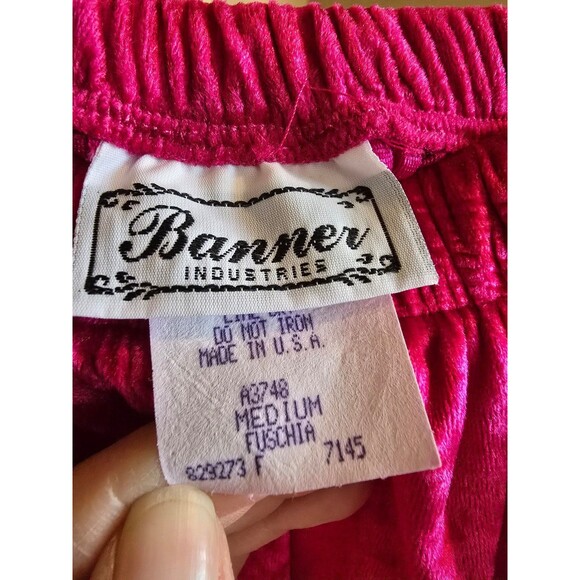 Crushed fuschia velvet and lace long vintage skirt size medium - Picture 6 of 9